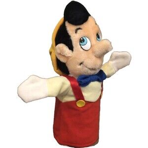 VTG Walt Disney Productions Pinocchio Plush Hand Puppet 11" Made In Korea